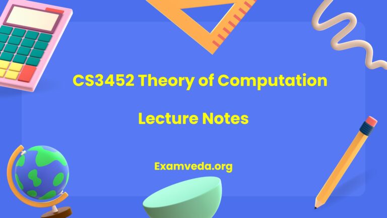 CS3452 Theory of Computation Lecture Notes