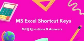 Top MS Excel Shortcut Keys MCQ (Multiple Choice Questions)